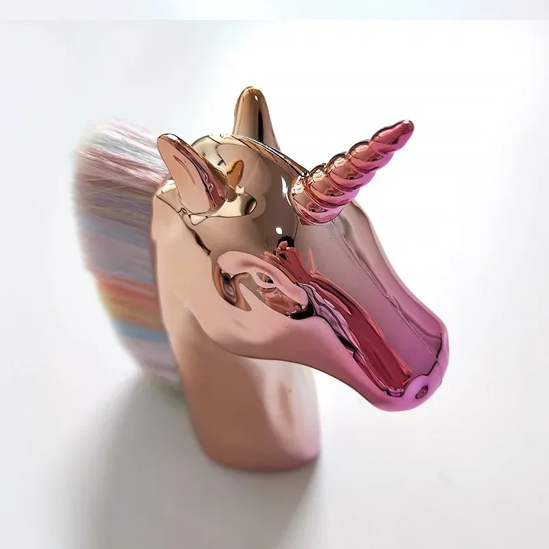 1PC Eenhoorn Make-up Kwasten Eenhoorn Paard Regenboog Houder voor Poeder Foundation Blush Contour Grote Make Up Unicornio Beauty Tool