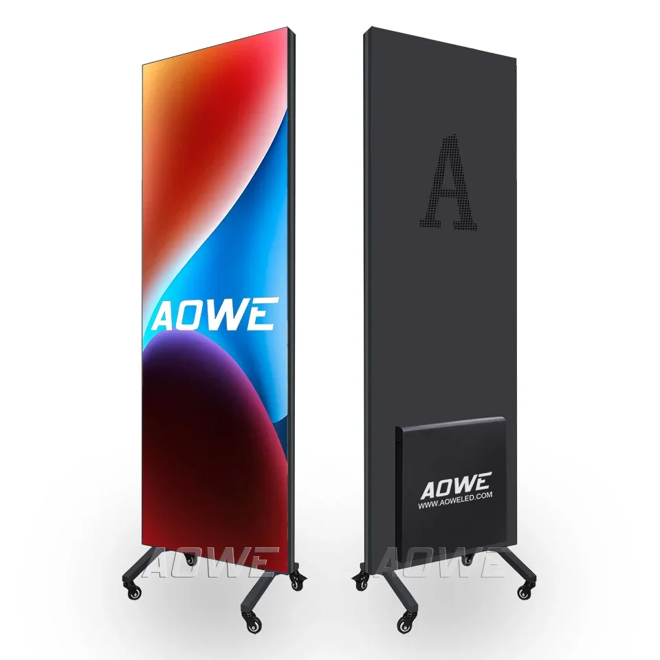 HD Advertising LED Mirror Screen P1.86 P2 P3 P2.5 LED Display Stand Poster