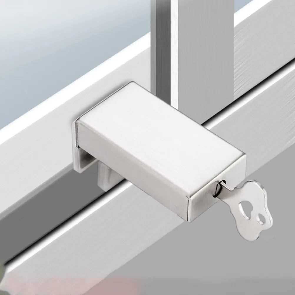 1Set Window Lock Buckles Multifunctional Child Protective Sliding Door Window Locks Plastic Steel Safety Lock for Home Nursery