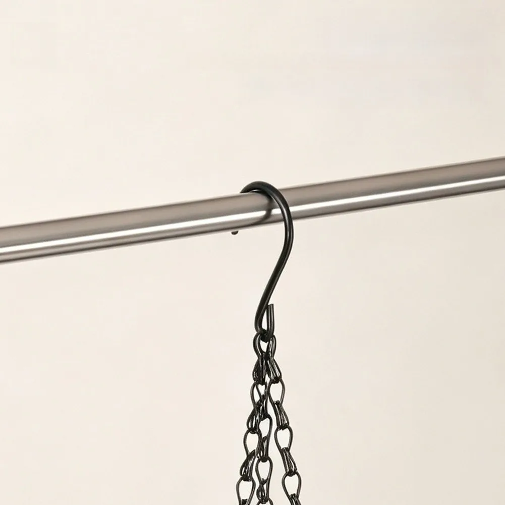 Vertical Hanging Iron Plant Shelf with Two Tiers for Balcony Indoor Outdoor Use Space Efficient Metal Flower Container
