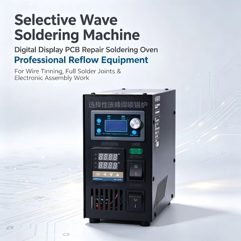 Selective Wave Soldering Machine, Digital Display PCB Repair Soldering Oven, Professional Reflow Equipment for Wire Tinning