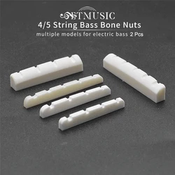 2 Stück geschlitzte echte Knochen 4/5 Saiten Bass muttern für E-Bass mehrere Modelle E-Bass Zubehör