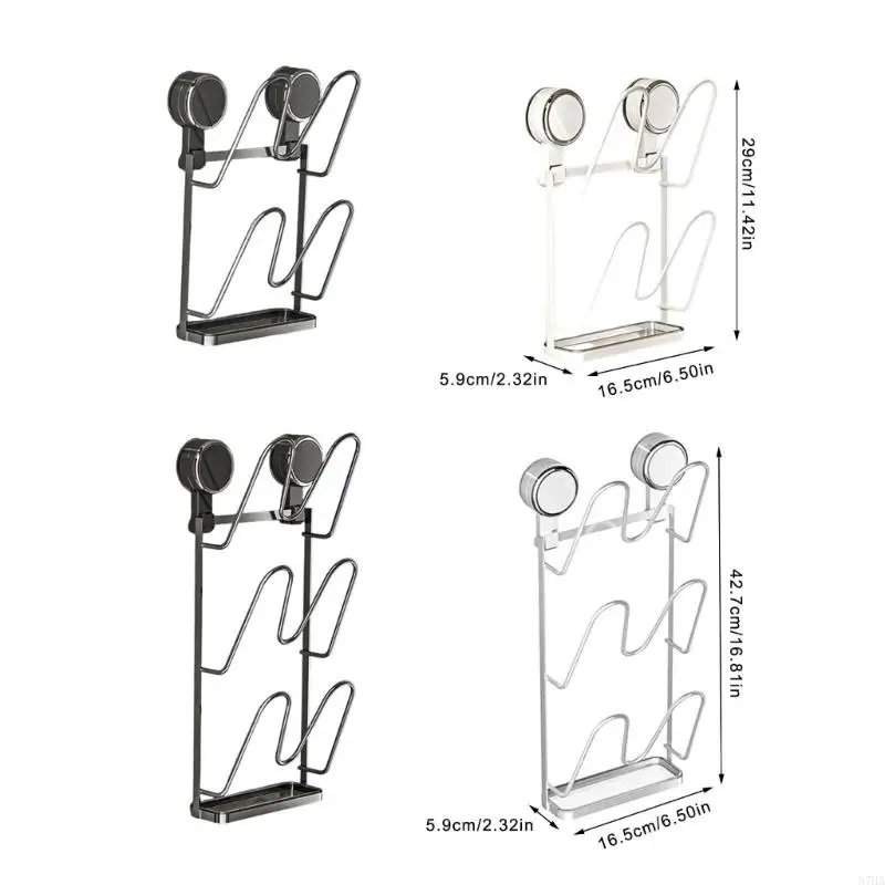 Strong Suction Wall Mounted Pot Cover Holder Organizes Kitchen Utensils Holder 87HA