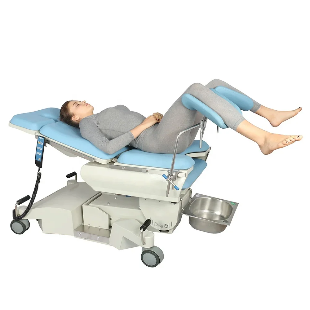 Luxurious medical electric Hydraulic obstetrics bed hospital gynstuhl obstricale gyneco exam chair for birth surgery