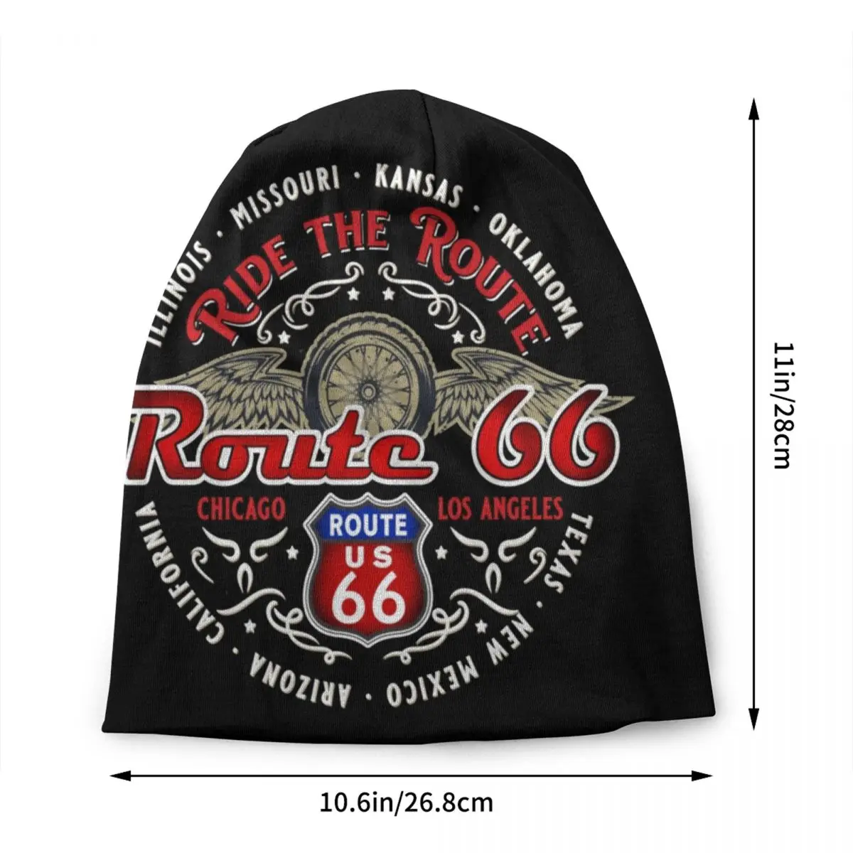 Read The Route 66 Motorcyle Bikers Skullies Beanies Caps Cool Winter Warm Knitting Hats Unisex Adult USA Highways Bonnet Hats