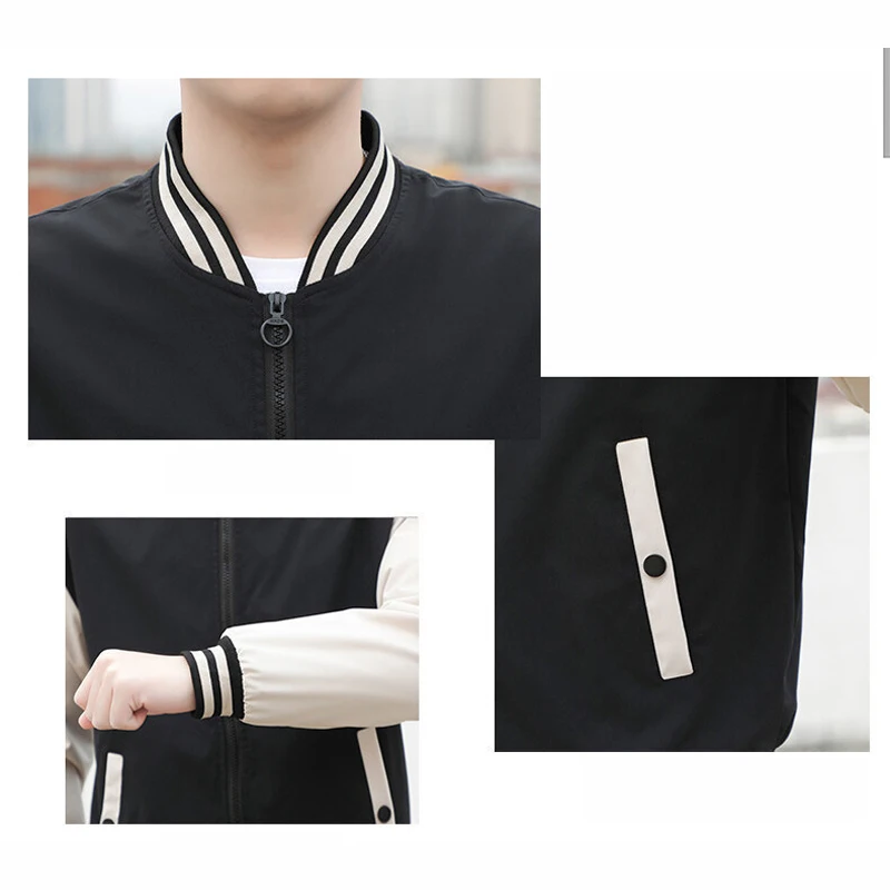 2024 Spring Autumn Men Baseball Jacket Stand Collar Korean Style Casual Jackets And Coats Male Slim Fit Bomber Jacket S-2XL