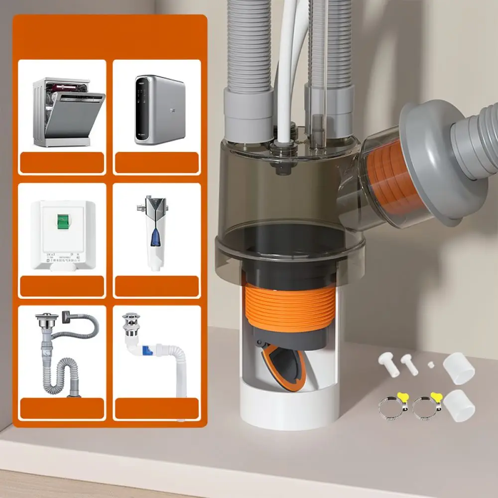 Multi Functional Drainage Hose Connector Washing Machine Dryer Air Conditioner Adapter Anti Backflow Sewer Fitting