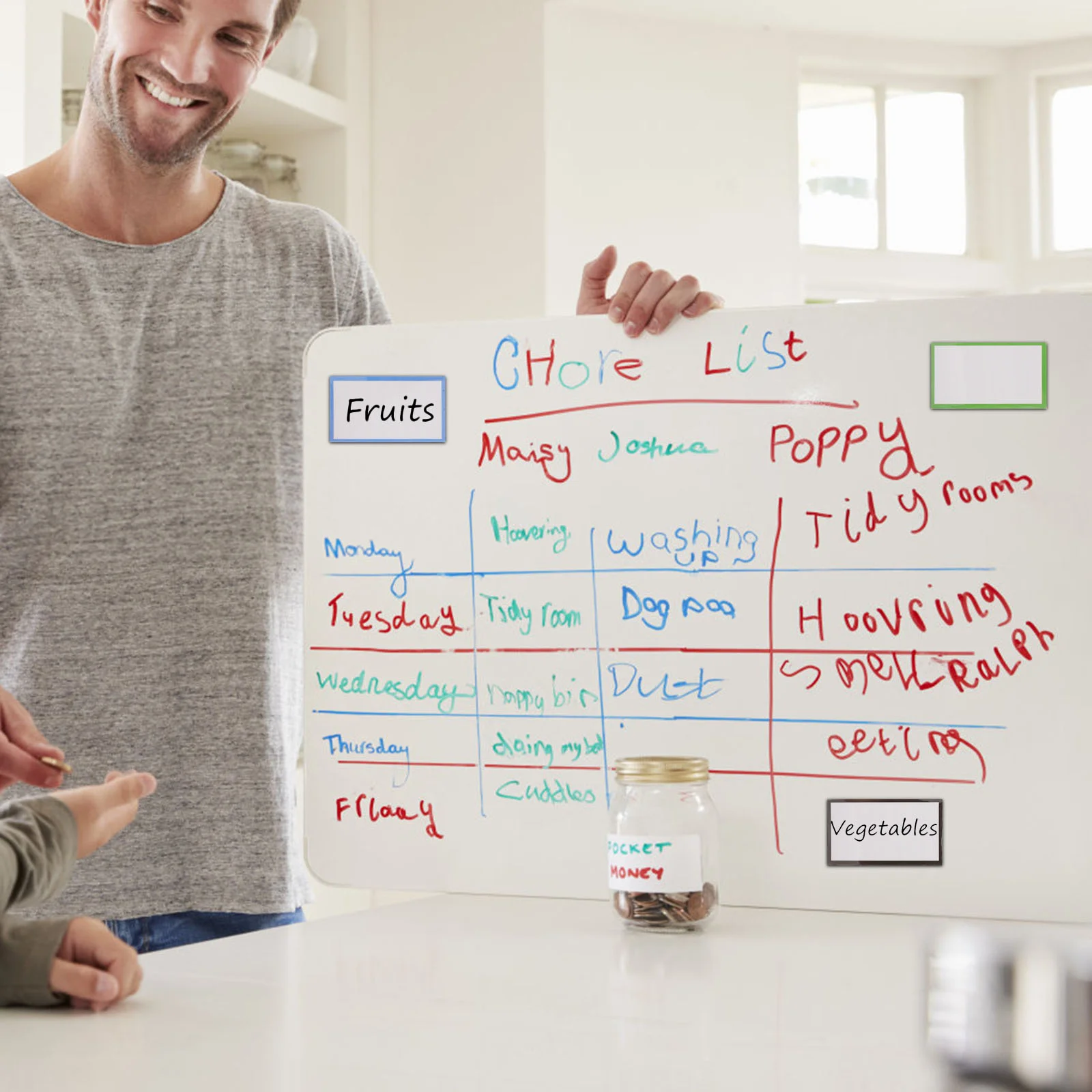 48 Pcs Write Blank Label Dry Erase Labels Magnetic Name Tags Reusable Household Stickers for Whiteboard Magnets Classroom