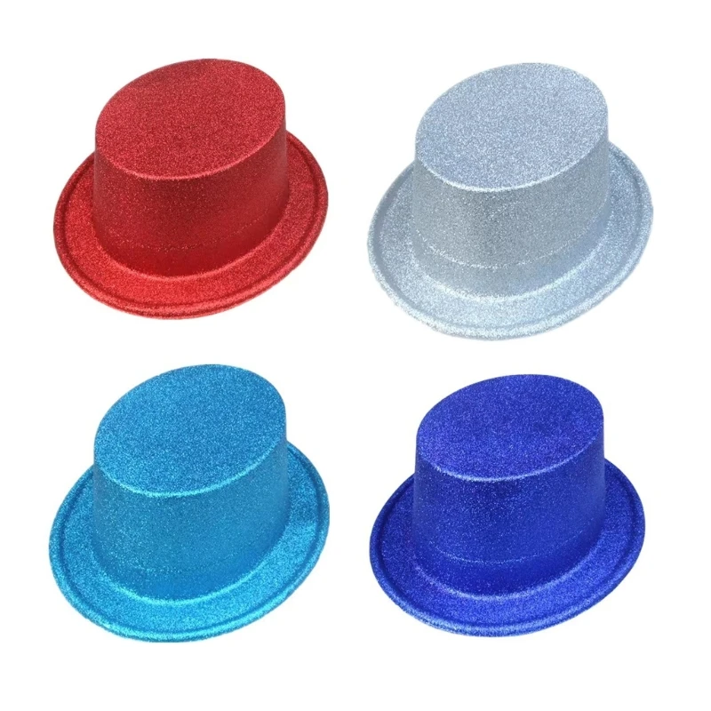 Chapeau de Magicien à Paillettes pour Adulte et Enfant, Accessoire de Cowboy, Fedora, Cosplay, Costume de ixde Noël, Couvre-Tête, Rotterdam, 652F