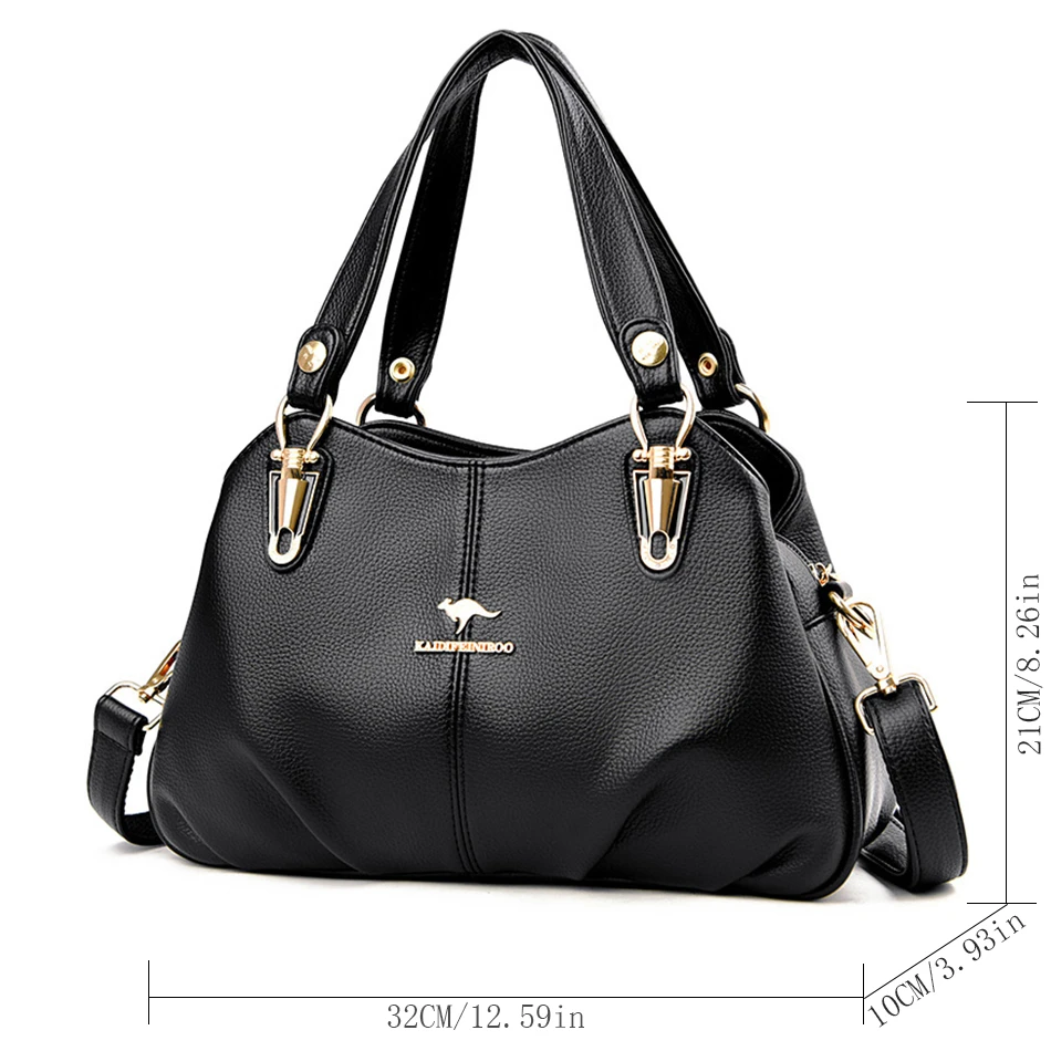 Luxury High Quality Soft Leather Handbags Designer Retro Crossbody Bags for Women Large Capacity Ladies Shoulder Messenger Bag