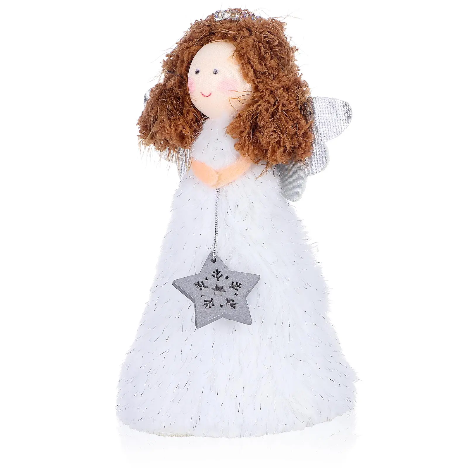 

ULDIGI Angel Christmas Tree Topper Mini Ornament Festive Holiday Decoration Easy Placement