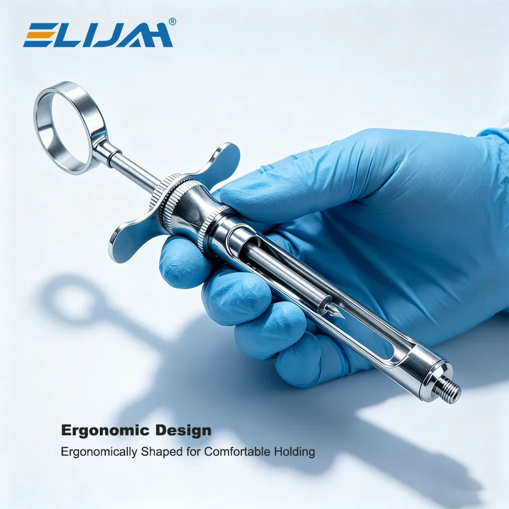 ELlAH Dental Anesthesia Aspirating Syringe Hook/Sharp Tip Stainless Steel Suction lniector Dentistry Surgical instrument Tools