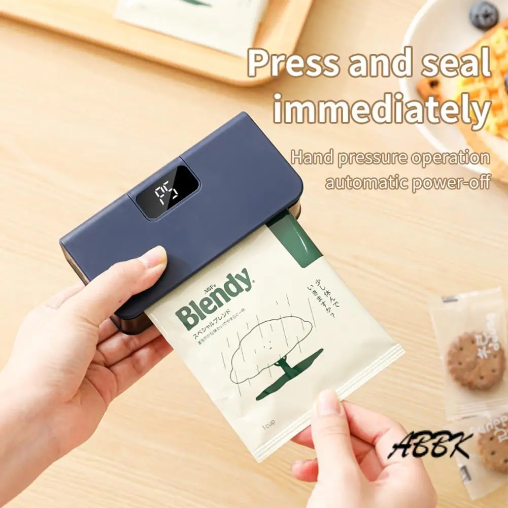 

ABBK-2 In 1 Handheld USB Snack Bag Sealer With Integrated Cutter, Compact And Portable, For Efficient Food Storage On The Go
