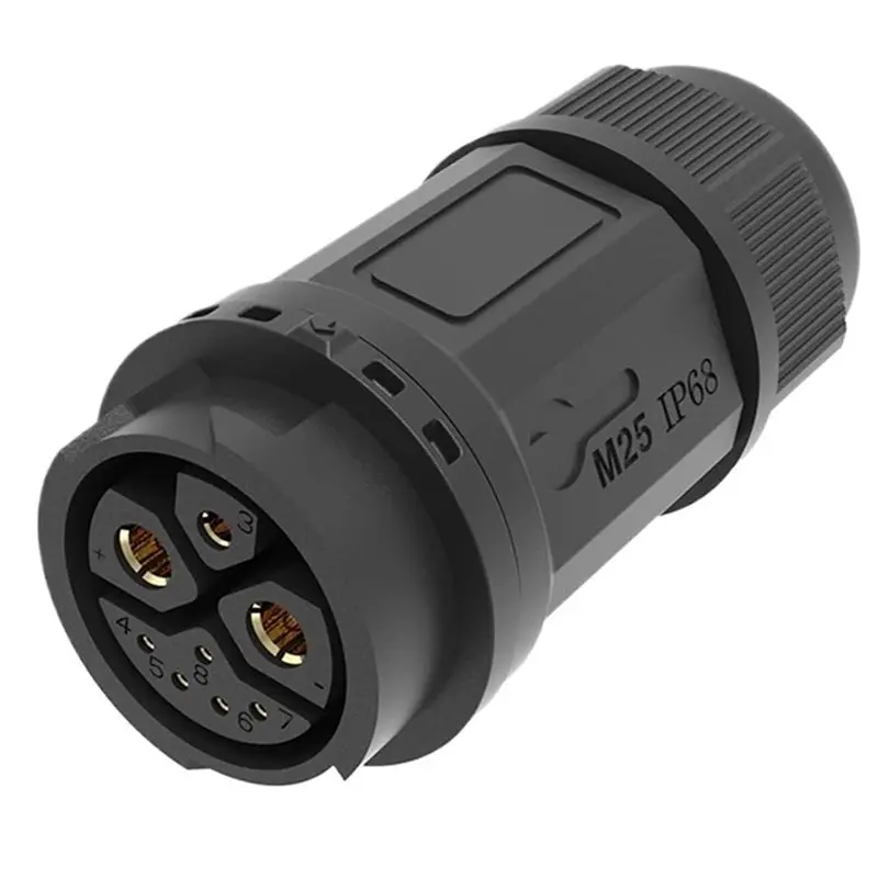 AAAN-Auto Locking M23 2+ 1+ 5 Pin Waterproof Connector Power Signal Integrated Solder Male Female Plug IP68 For E-Bike