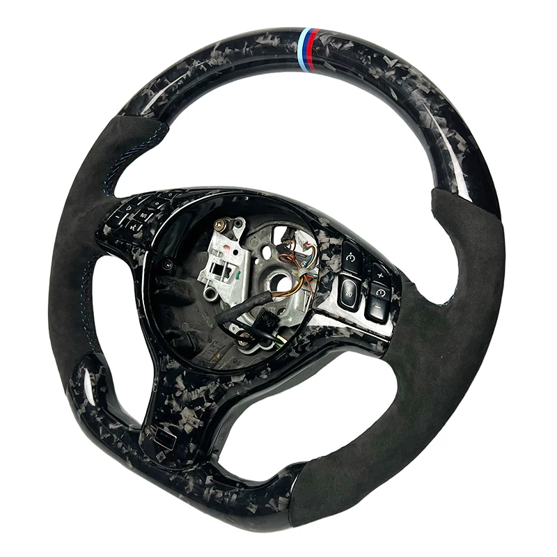 Black Forged Carbon Fiber Racing Wheel for BMW E46 Car Tuning for BMW E90 E91 E71 E46 E81 E84 E92 Steering Wheel Customizable