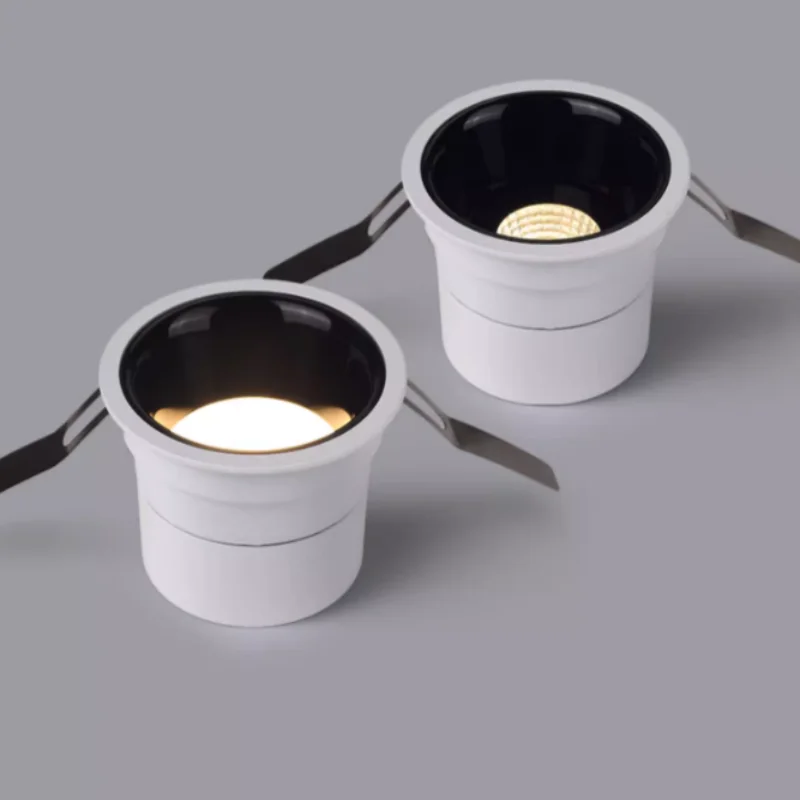 Embedded LED home living room ceiling wall washer lamp with anti-glare feature, small hill-shaped ultra-thin downlight