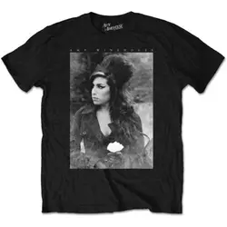 Amy Winehouse Flower Portrait Rock Official Tee T-Shirt Mens Unisex