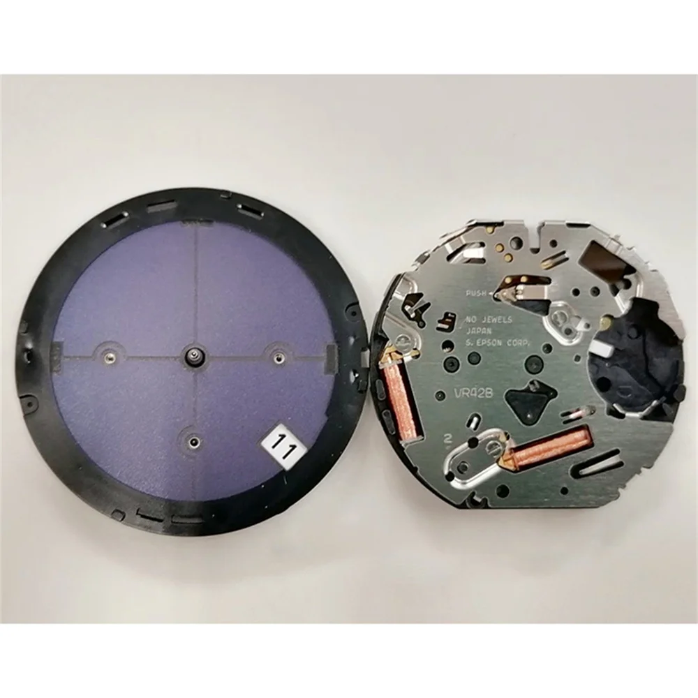 Watch Movement Brand new Photokinetic Quartz Movement Single Calendar Watch Movement for VR42A VR42B Watch Accessories