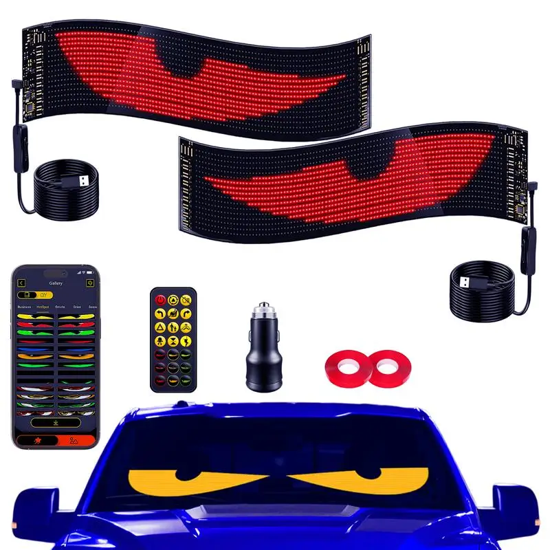 

Devil Eye LED Matrix Pixel Panel Display Screen Flexible RGB Car Graffiti Scrolling Text Animation Shop Reminder Light Bluetooth