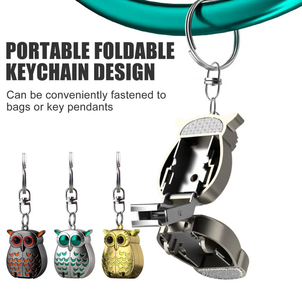Owl Keychain Nail Clipper with Nail File 2-in-1 Manicure Tool Stainless Steel Mini Clippers Foldable Travel Nail Clipper