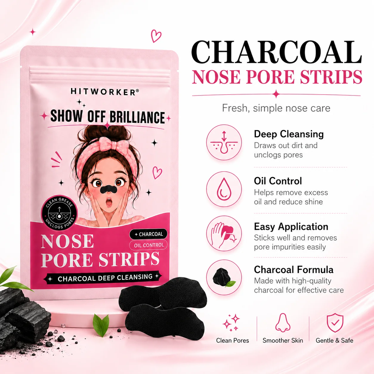 10/20pcs Blackhead Nose Strips Deep Cleansing Nasal Patch Remove Dirt Shrink Pores