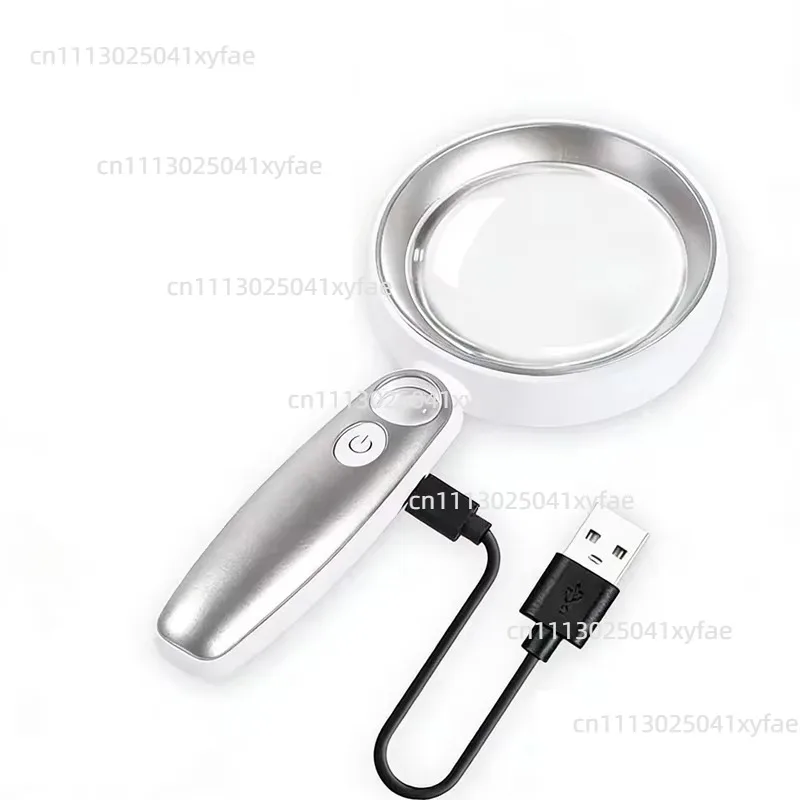 6X 22X Handheld Illuminated Magnifier with Aspheric HD Lens, Magnifying Glass for Reading