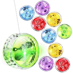 Light Up Yoyo Joaninha Brinquedos para crianças e adultos, bolas engraçadas, cores misturadas, brinquedos infantis profissionais, brilho em massa, cor aleatória, 10 peças