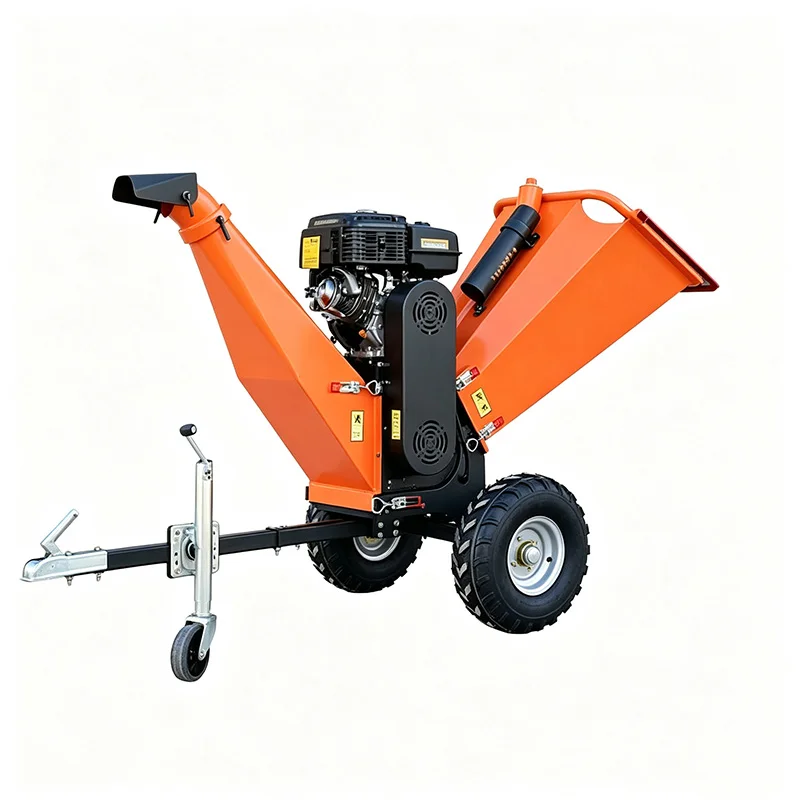 Farm Petrol Powered Wood Shredder 7HP Portable Movable Garden Waste Mulcher
