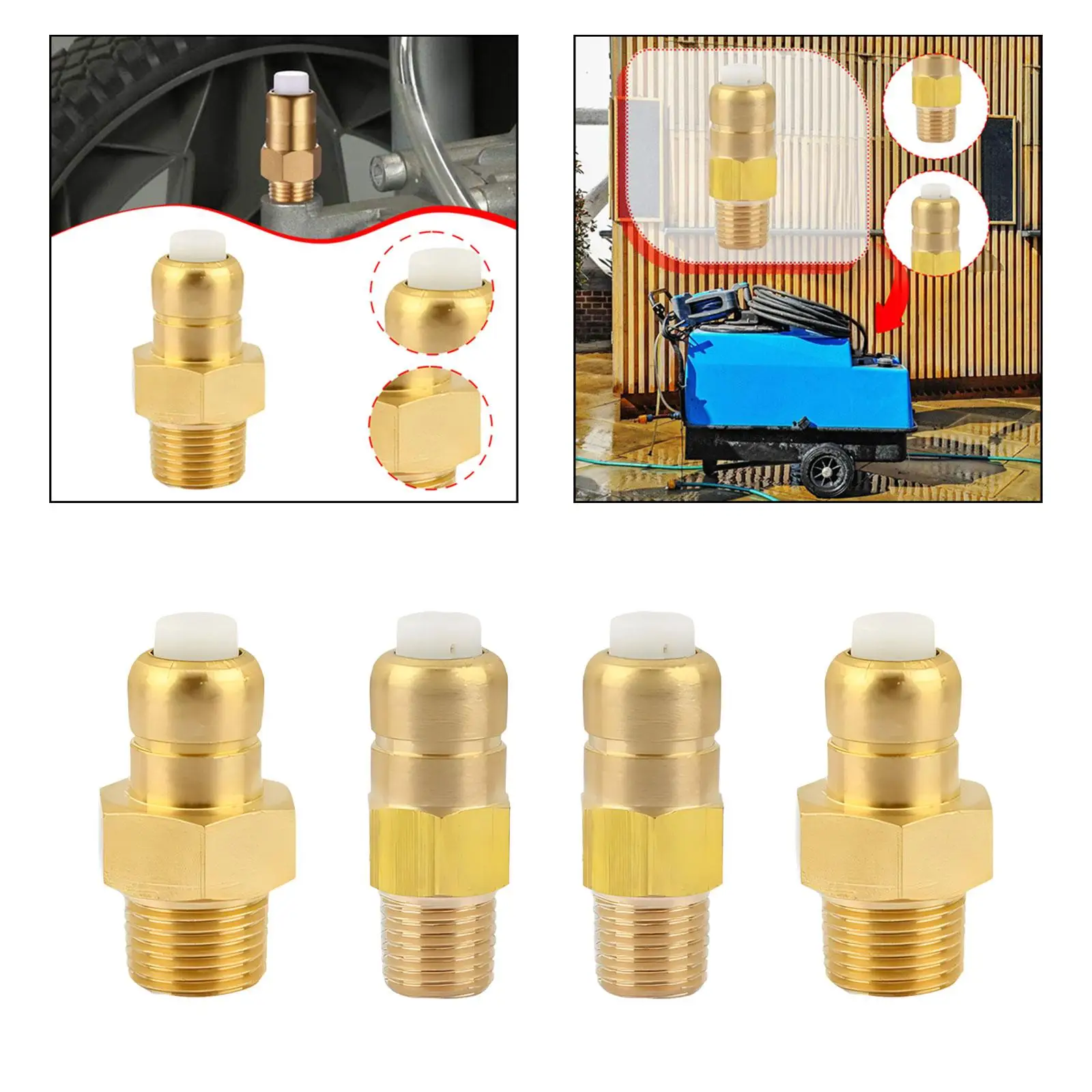 Thermal Release Valve for Pressure Washer Pump Pump Protection Prevent Overheating for High Pressure Pump Head Automatic Brass