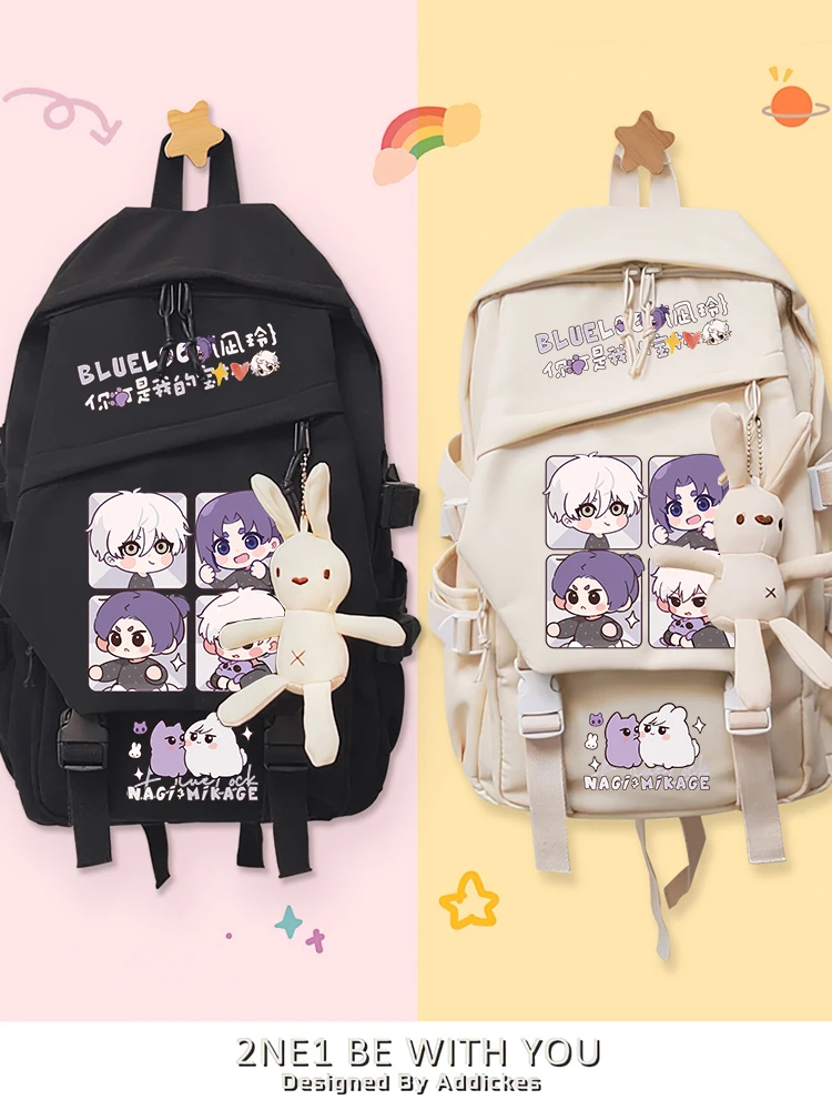 

Anime BLUE LOCK Nagi Seishiro Mikage Reo Cosplay Cartoon Backpack Satchel packsack Knapsack Schoolbag book bag Xmas Gift