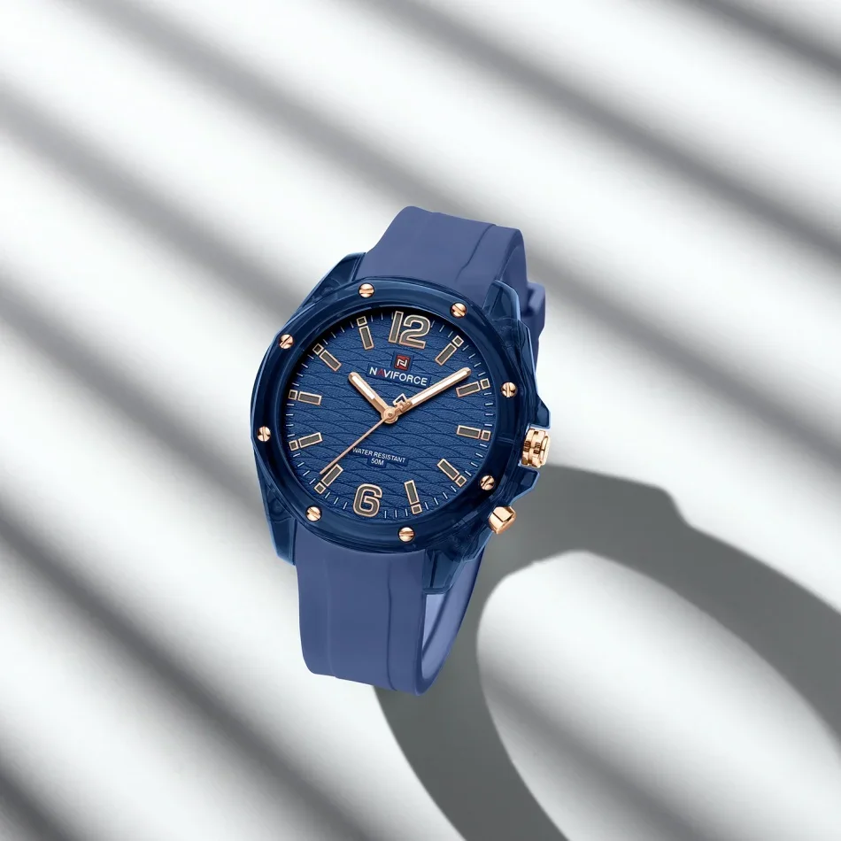 

NAVIFORCE Simple Silicone Strap Ladies Wrist Watch Quartz Women's Watches Elegant Fashion Waterproof Elegant Female Bracelets