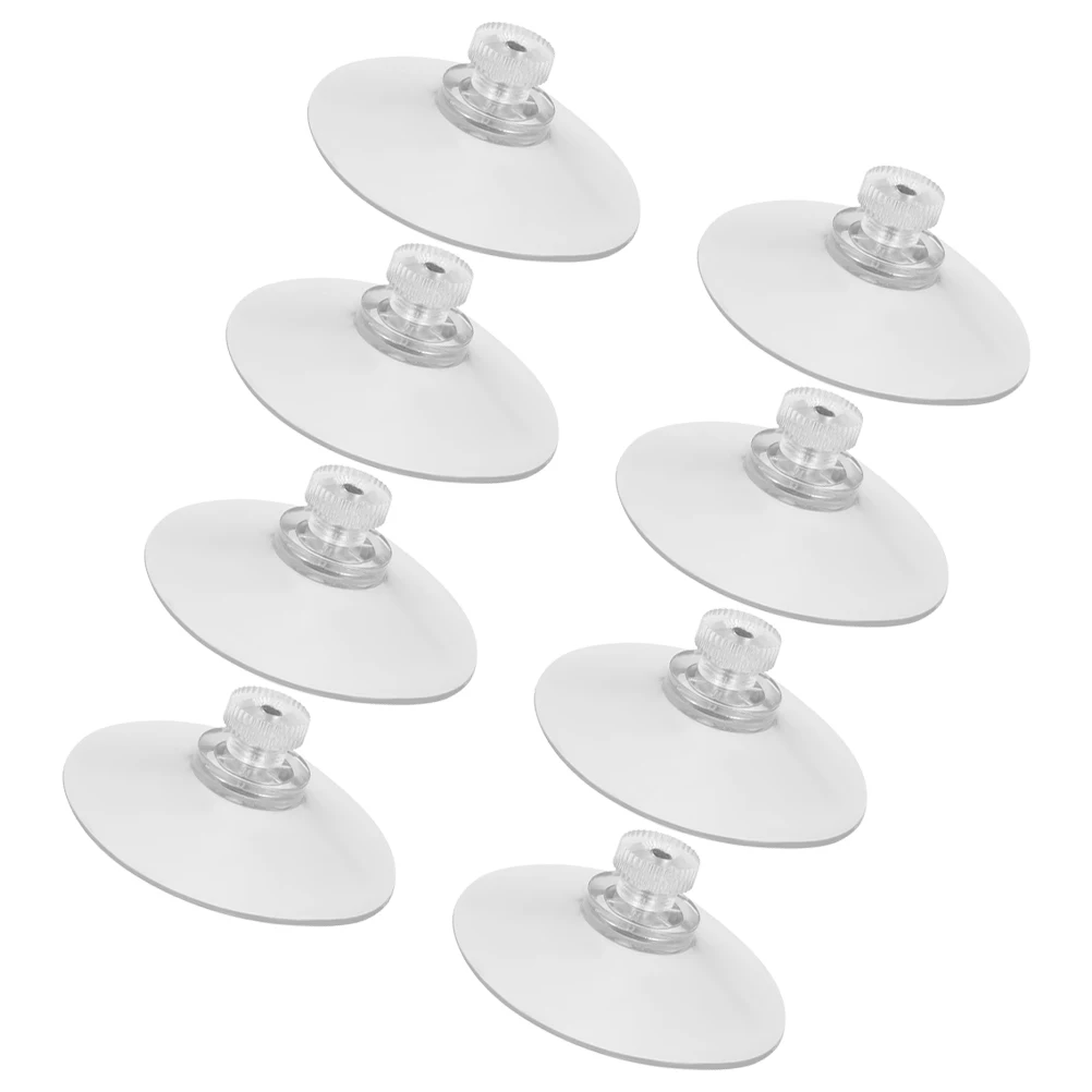 

8pcs Clear Heavy Duty For Glass Bathroom Holders Cup Hangers Pvc Pads Screw Nut Cups Threaded Suction Holders Aquarium Suction