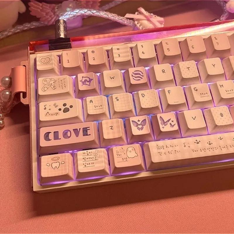 Fearless Contract Clove Keycap Transparent Customized PC Cherry Profile Keyboard Caps for Mechanical Keyboard Accessories MX