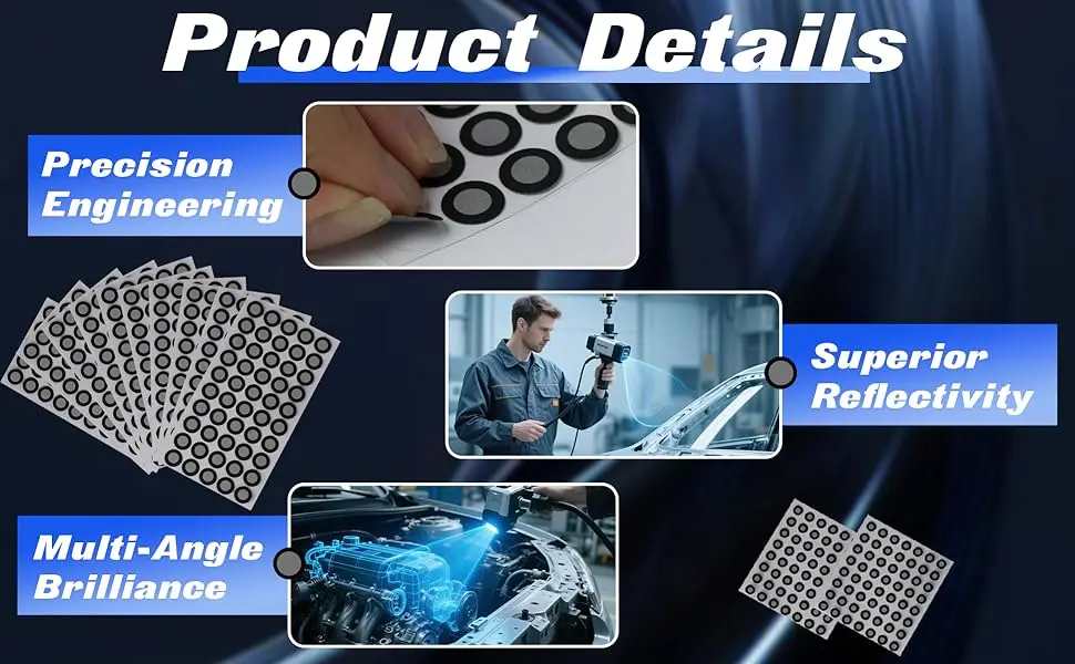 Creality 3mm / 6mm 3D-Scanmarker für 3D-Scanner, Präzise Tracking-Punkte, Referenzpunktmarker (3mm 840 Punkte/6mm 500 Punkte) – Detail 3