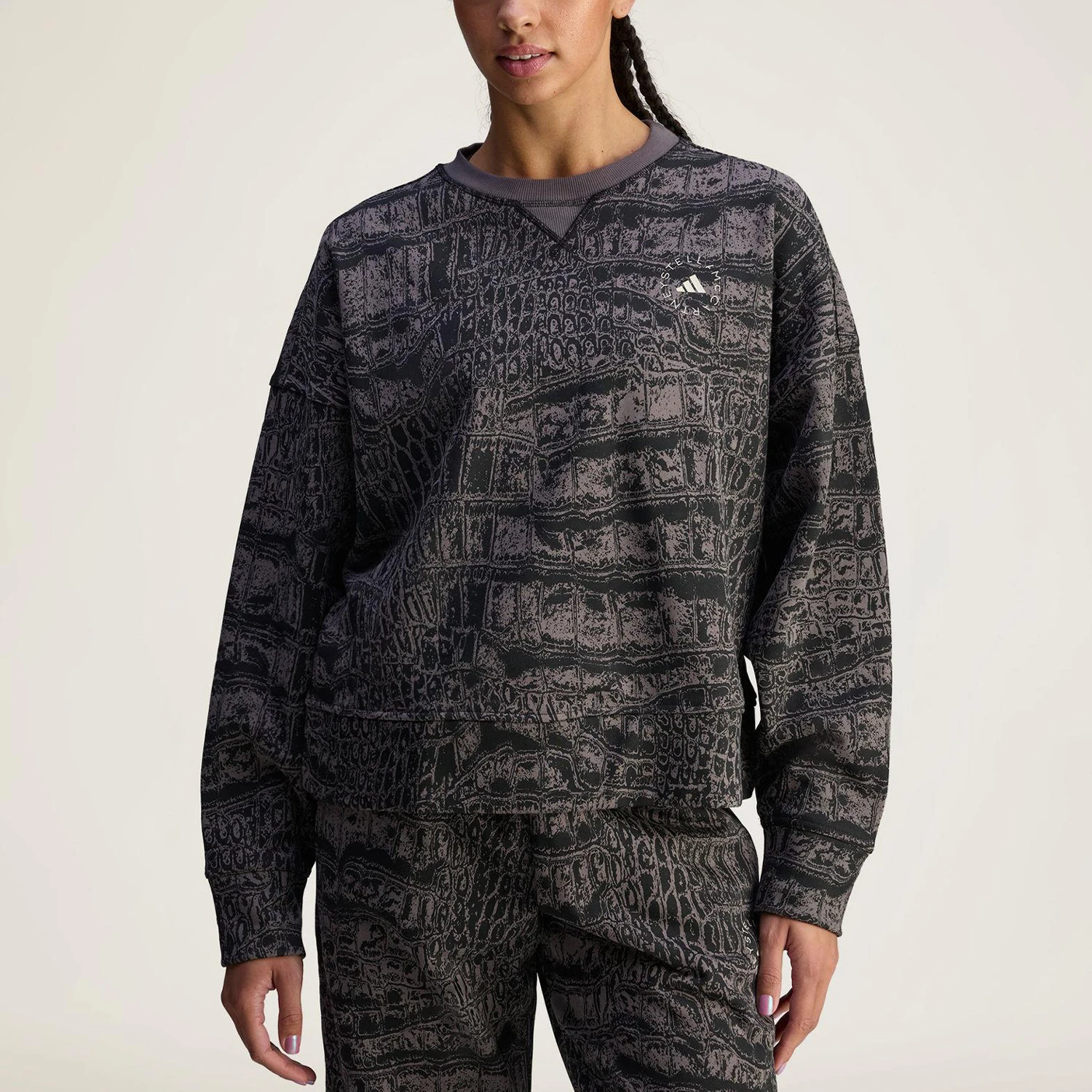 Adidas Originals LOOSE SS P Women's Crocodile Pattern Printed Sweatshirt JN2215