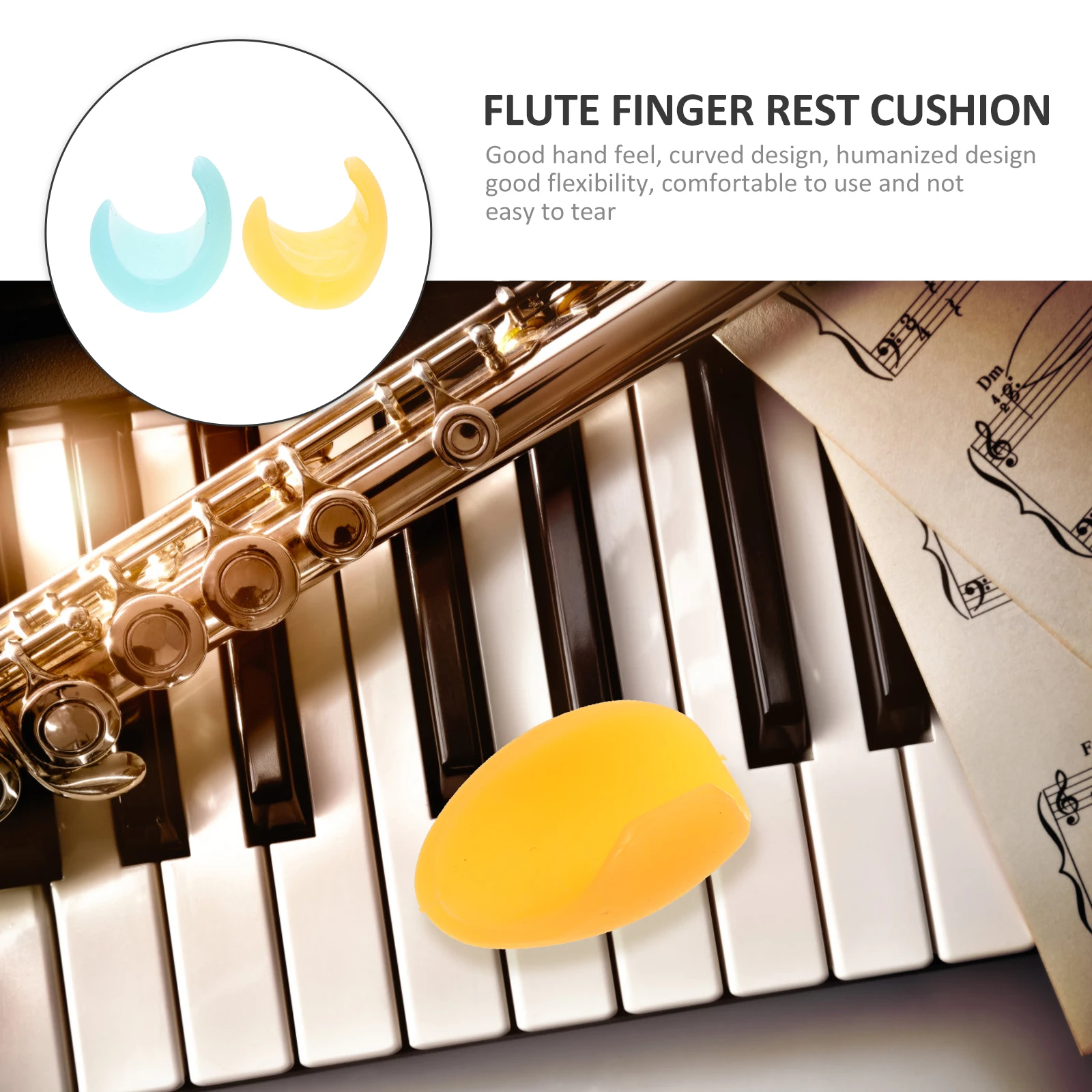 

2Pcs Flute Finger Rest Cover Silicone Pad Non-Slip Design for Better Support Flute Finger Rest Cushion Instruments Accessory