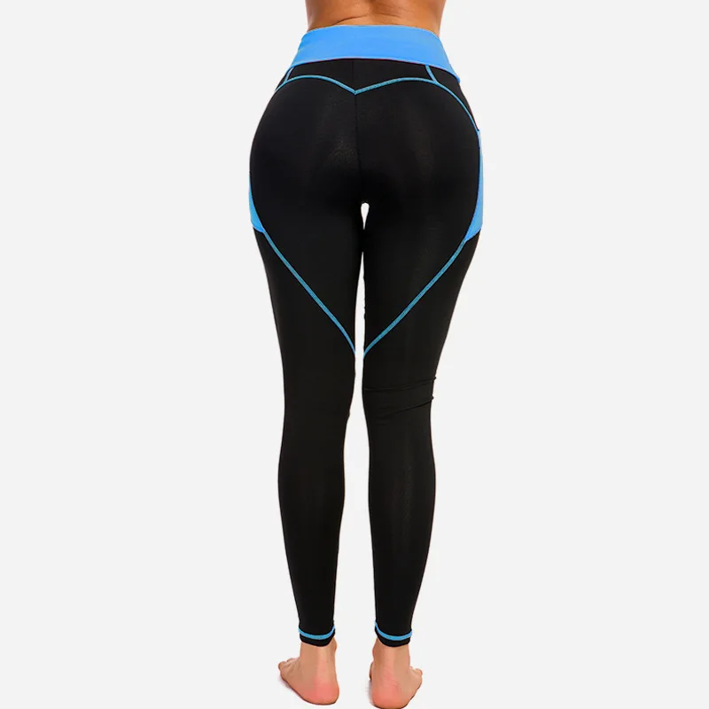 High Waist Patchwork Gym Training Leggings High Elasticity Tights with Pocket Yoga Sports Pants Women Slim Running Fitness Pants