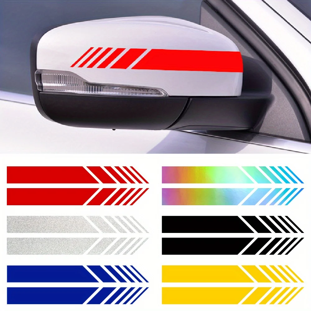 Classic Striped Vinyl Decals - Universal Car Mirror Film (Decorative Scratch Protection)
