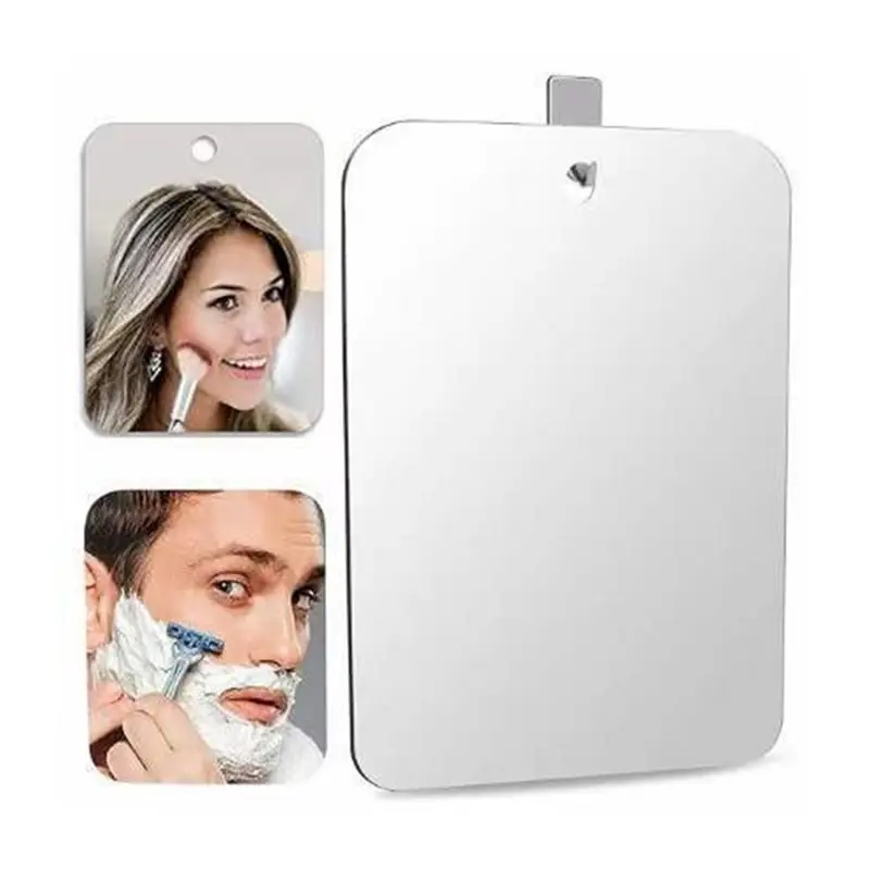 GYTB-Shower Mirror Shatterproof 12X8 Inch Fogless For Shaving Anti-Fog Mirror Holder, NO-Drilling, Free Waterproof Installation