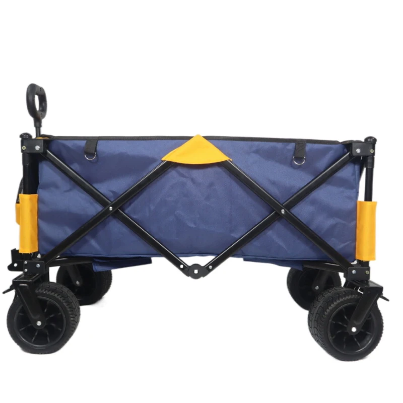 

Four-sided folding camping trolley camping trolley folding camp hand push picnic simple trolley light