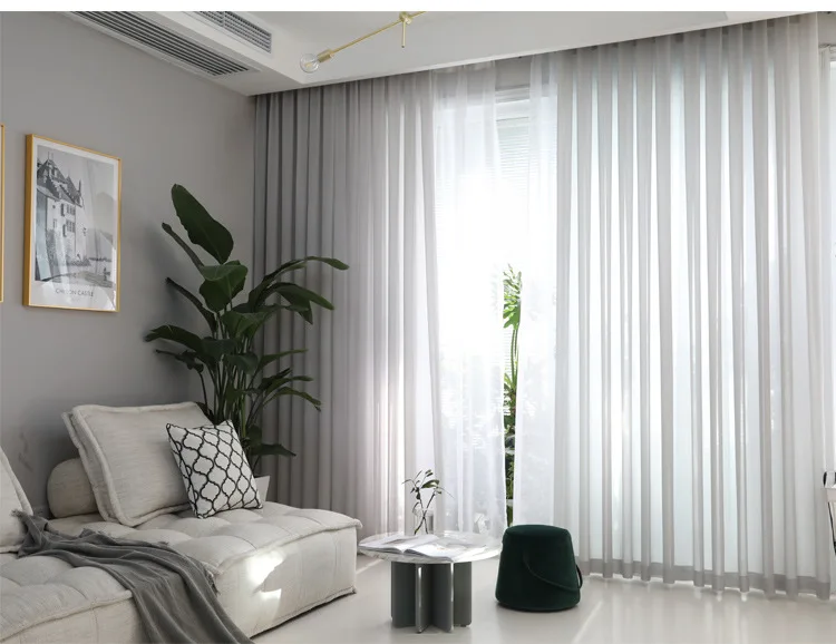1 Stück superweiche Chiffon-Vorhänge aus weißem Tüll für Wohnzimmer, Futter, Schlafzimmer, Fensterdekoration, HOTEL-Tür, luxuriös, modern, Alem – Detail 7