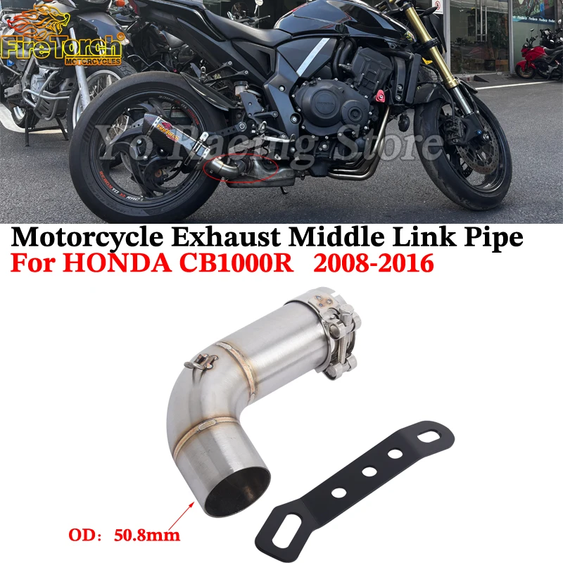

Slip On For HONDA CB1000R CB 1000 R 2008 - 2018 Motorcycle Exhaust Escape Middle Link Pipe Escape Connecting 51mm Muffler Moto