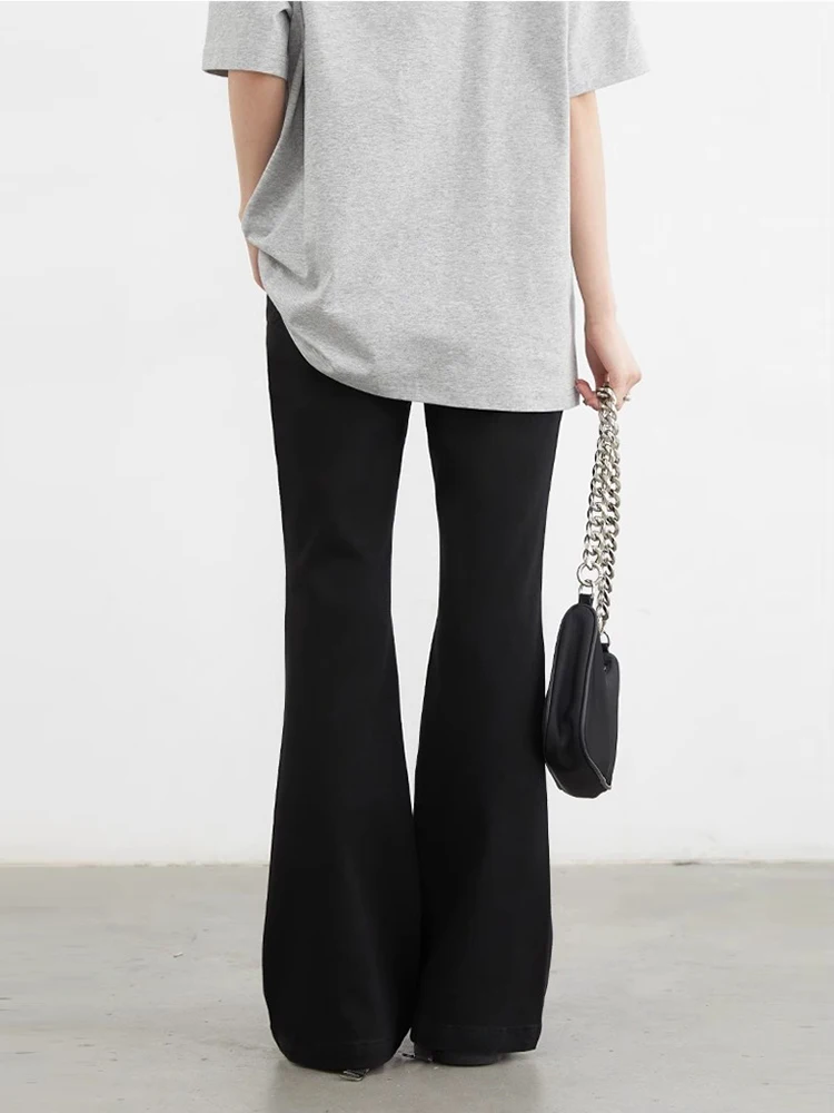 CHIC VEN جينز نسائي أسود جديد عالي الخصر مطاطا سليم صالح متوهج حدوة الحصان كامل الدينيم السراويل النسائية صيف 2025 #6