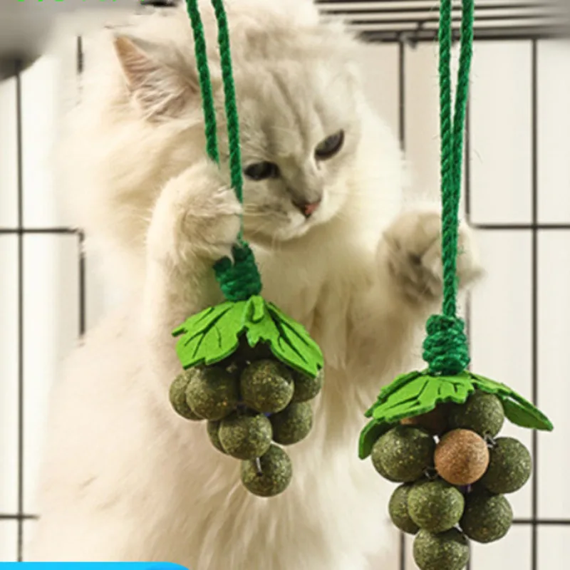 

Игрушка-тизер с кошачьей мятой и виноградной веревкой, прочная игривая палочка для кошек для котят и кошек, домашний игровой стол, праздничный подарок на Рождество