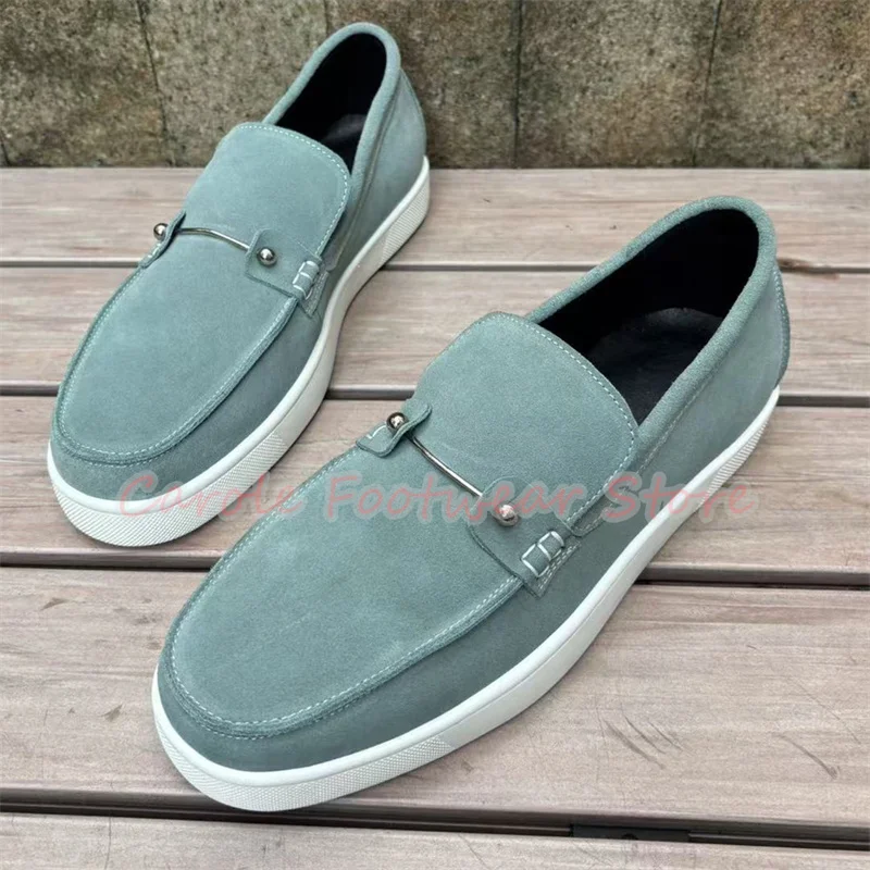 

Male Comfortable Business Casual Shoes Chunky Bottom Shallow Slip-On Loafers for Men's Large Size Footwear Shoes
