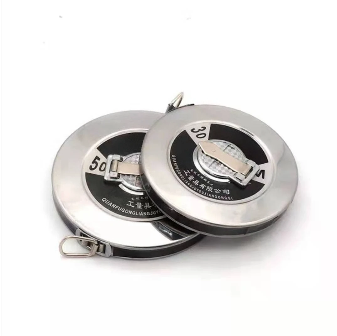 Portable Reel Tape Measure 20m 30m 50m Steel Measuring Tape Engineering Ruler with Retractable Hand Crank for Construction
