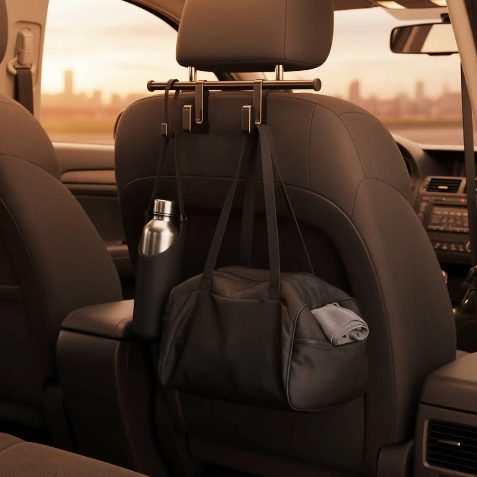 Car Seat Back Organizer Hook Easy to Install Double Hook Car Hanger Heavy Duty Strong Load-Bearing for Road Trip