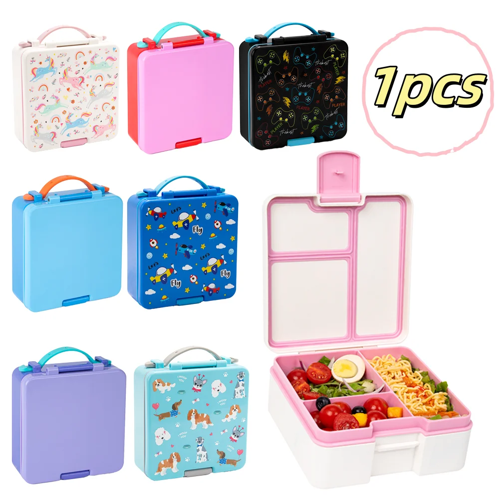 1pcs Cartoon Adorable Bento Box Microwavable Divided Leakproof Lunch Box For Teenagers And Workers School Canteen Back School