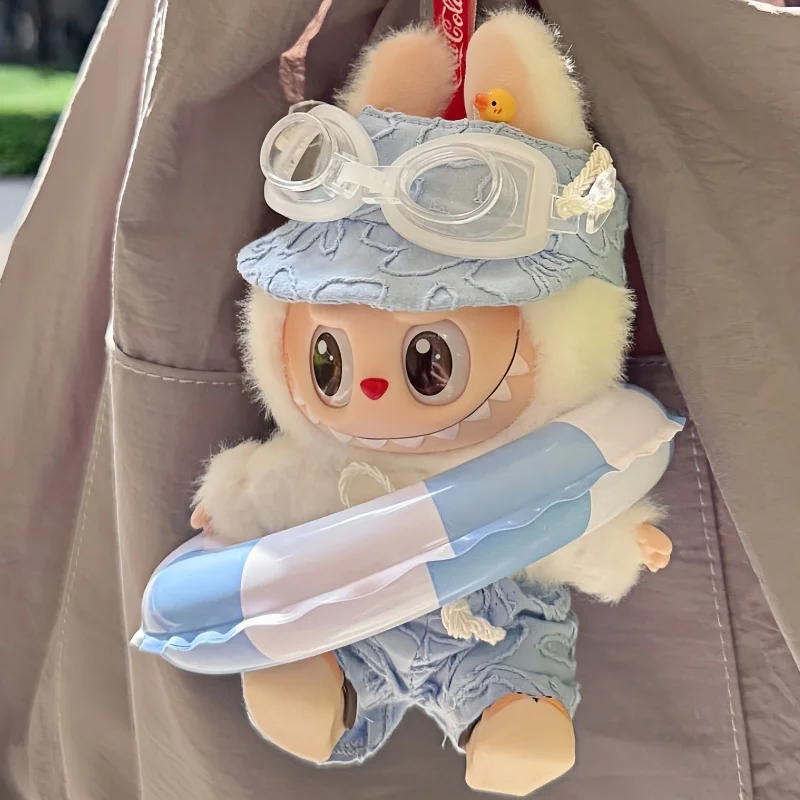 

High Quality Original Seaside Party Summer Doll Clothes Labubu Sitting Macaron Third Generation Labubu Clothes Girl Gift No Doll