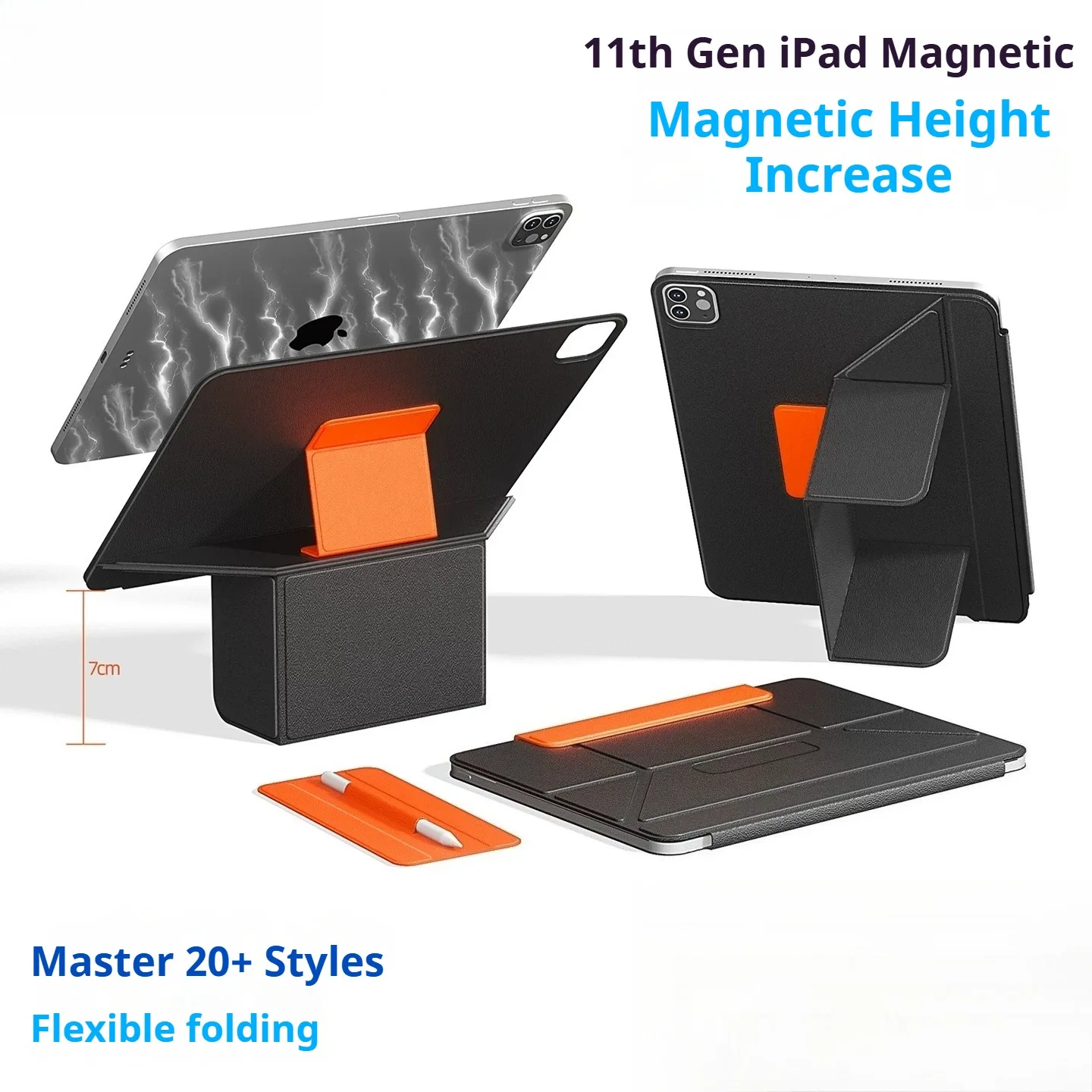 RBP Color Block Magnetic iPad A16 11/10th Gen Case,Floating Support Cover,for iPad Air 4/5/6/7/8, Pro 11/12.9/13 Inch, Mini 6/7